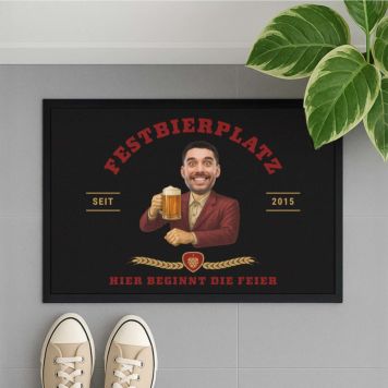 Personalisierbare Fußmatte mit Logo und Gesicht - Design