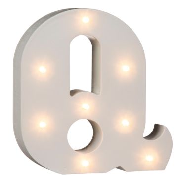 Beleuchteter Holz-Buchstabe Q