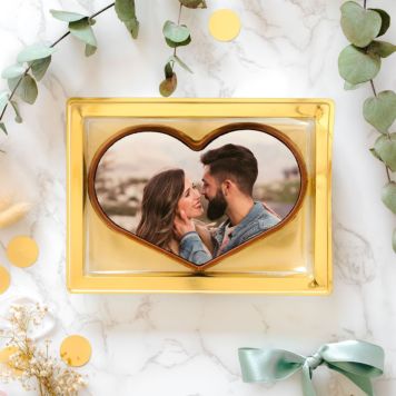 Personalisierte Herz Schokolade mit Foto - Design