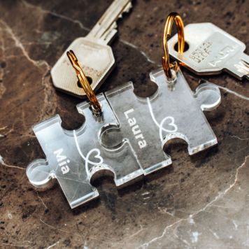 Personalisierbare Acryl Schlüsselanhänger Puzzle - Design